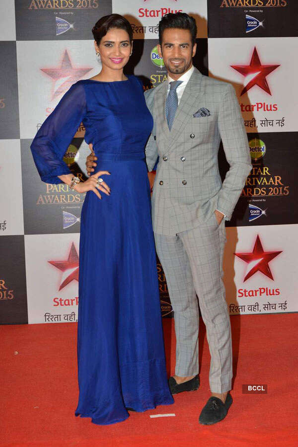 Karishma Tanna and Upen Patel pose together during the Star Parivaar Awards 2015 Photogallery - Times of India