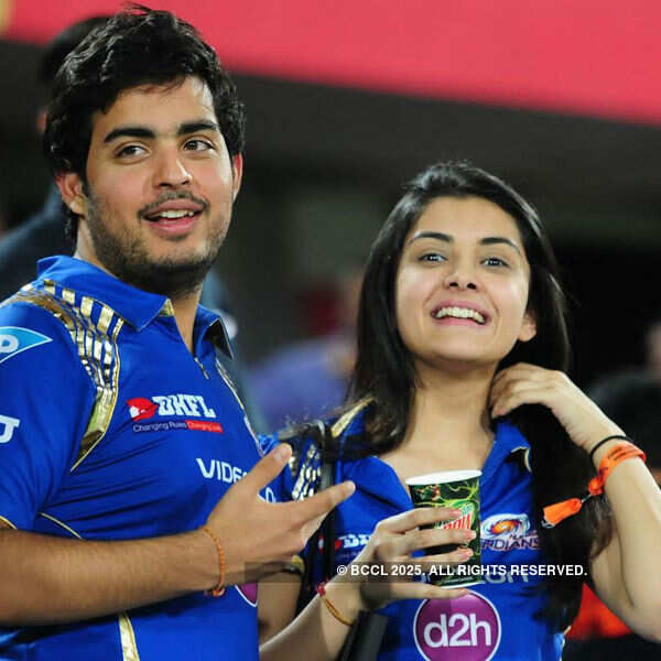 Akash Ambani with a friend during the IPL match Photogallery - Times of India