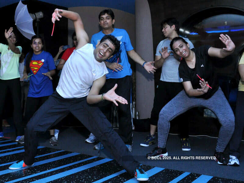 Shakti and Ghambir during a Zumbathon event Photogallery - Times of India
