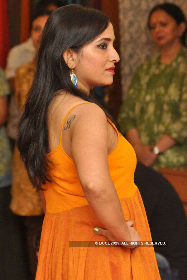 Rupshi Rajshi poses during the Earth Day fashion show Photogallery - Times of India