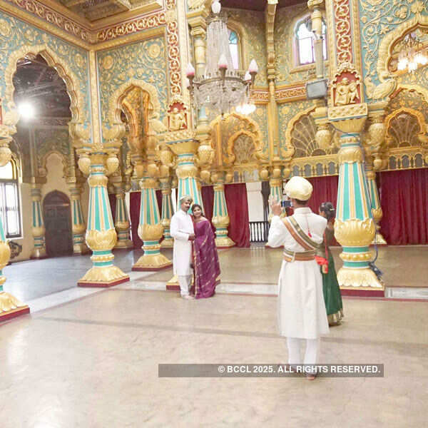 Interirors of the Mysore palace where people with traditional Photogallery - Times of India