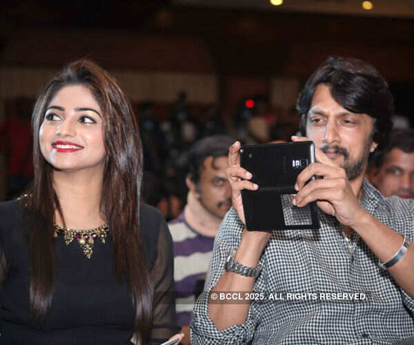 Rachita Ram and Sudeep at the press meet Photogallery - Times of India