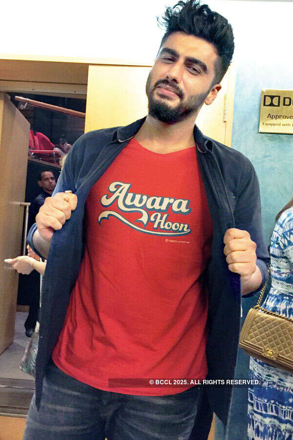 Arjun Kapoor was spotted wearing a red t-shirt