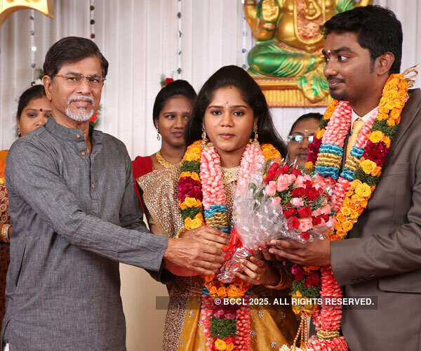 A celeb arrives at the wedding reception  Photogallery Times of India