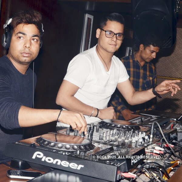 DJ Ashim (L) and DJ Ishy during the reopening party of F Bar & Lounge