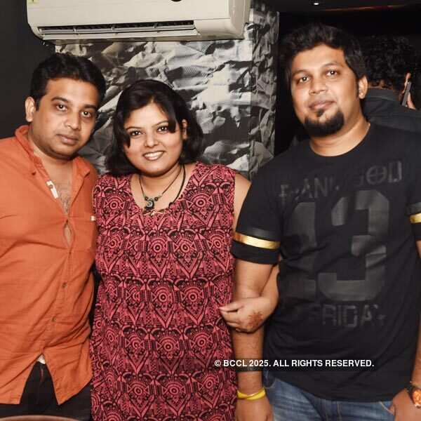 Nanda, Geethanjali and Sachin pose
