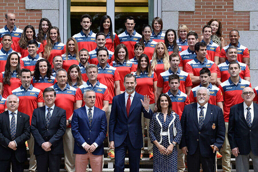 King Felipe VI of Spain attends a meeting with athletes