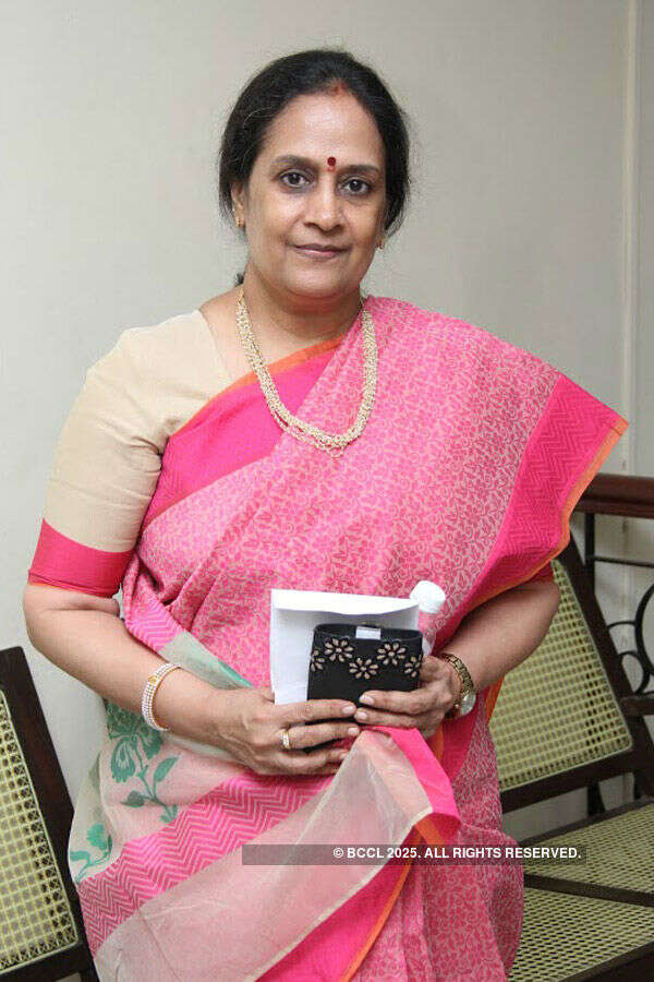 Shylaja poses during the celebrations of 300 weeks of the musical show