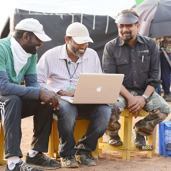 On the sets of Telugu movie