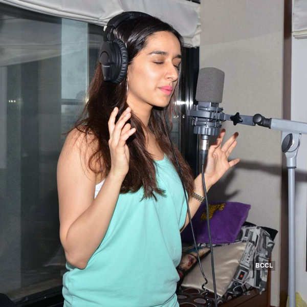 Shraddha in recording studio
