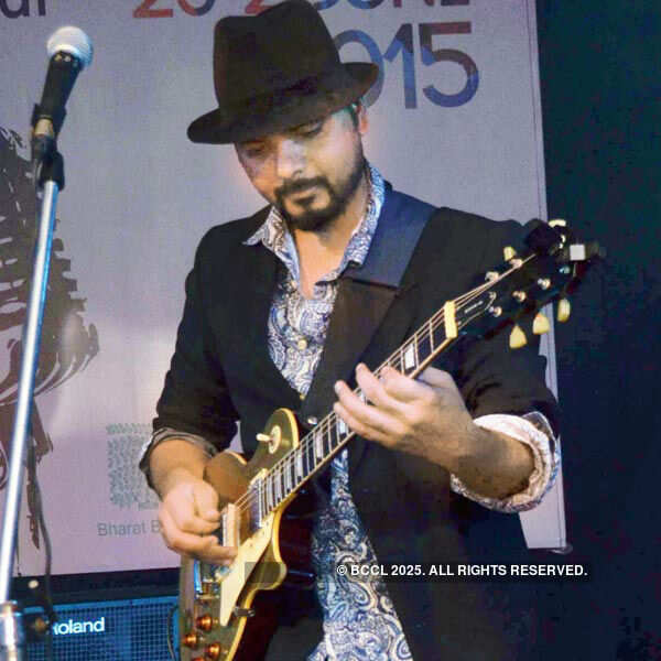 Sushant Thakur performs during a musical night