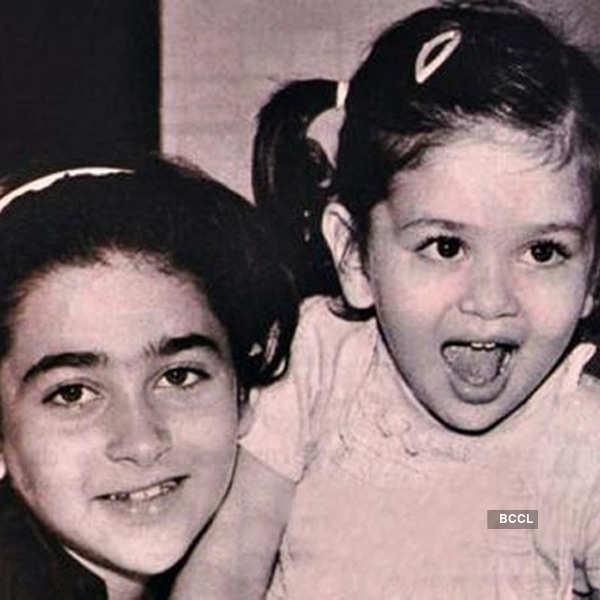 Young Karisma seen here with her little sister Kareena