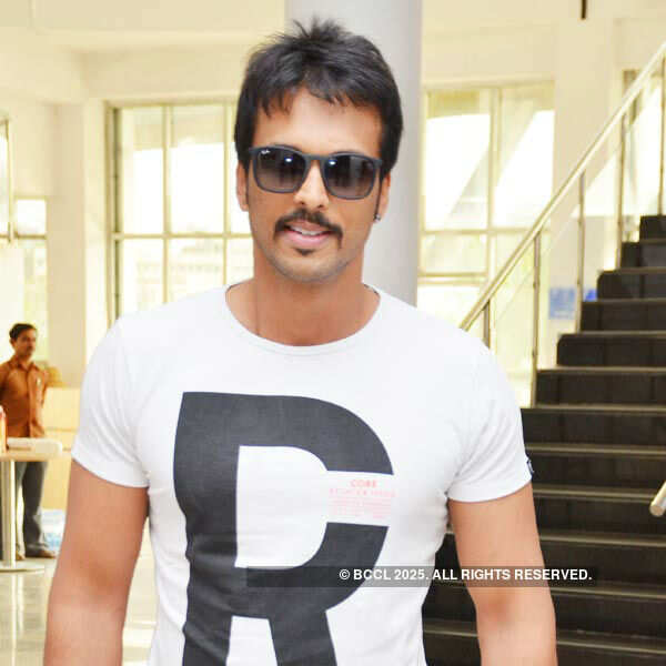 Aadarsh during an art exhibition