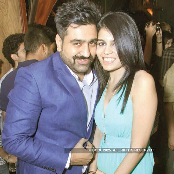 Priyank Sukhija and Nathasha pose for a photo