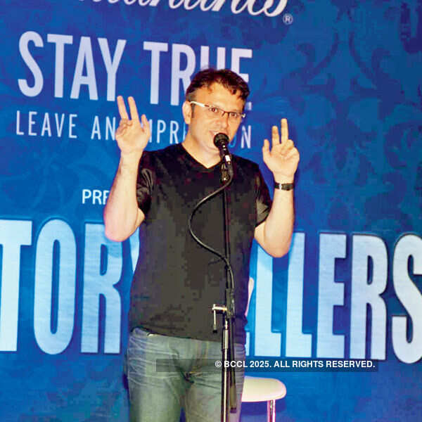 Roshan Abbas speaks during a Storytelling session