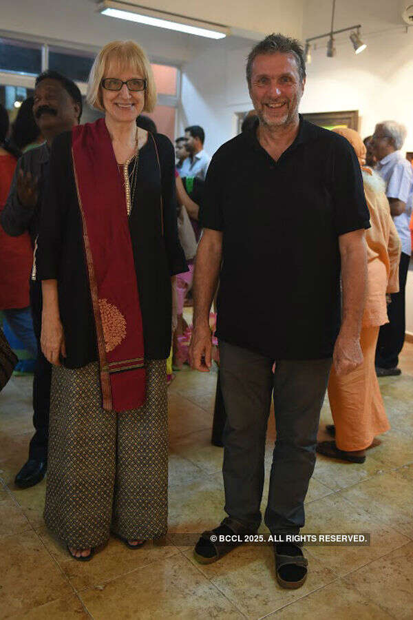 Majra and Micheal during the art exhibition Padme