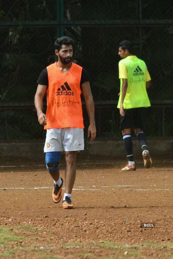 Arjun, Ranbir play a game of football