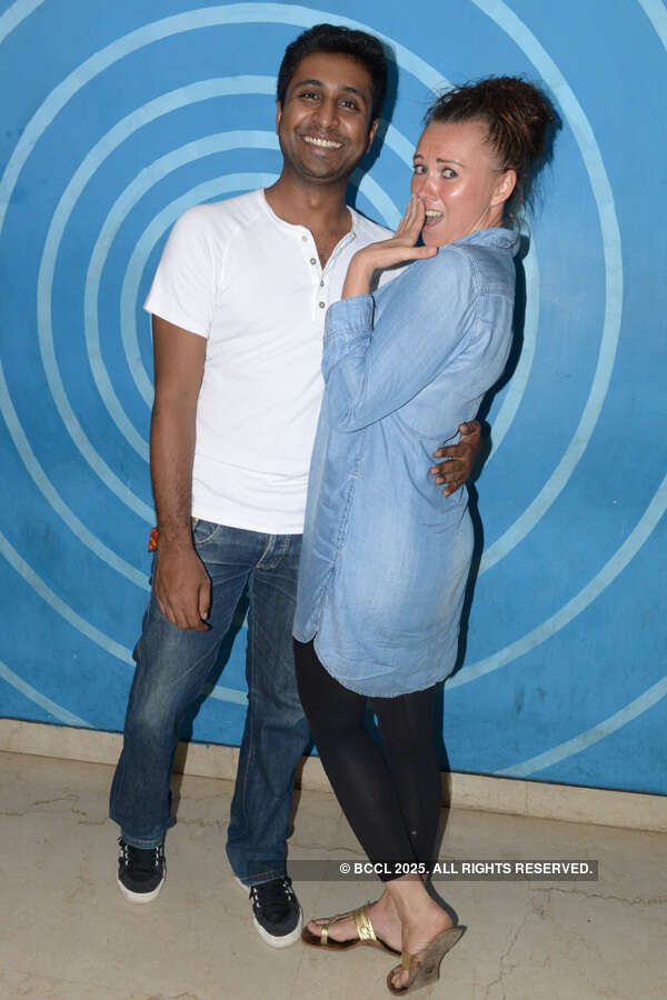 Mahan and Maya during a party