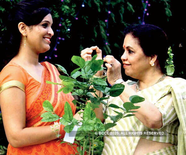 Sarah (L) and Rashmi during the event