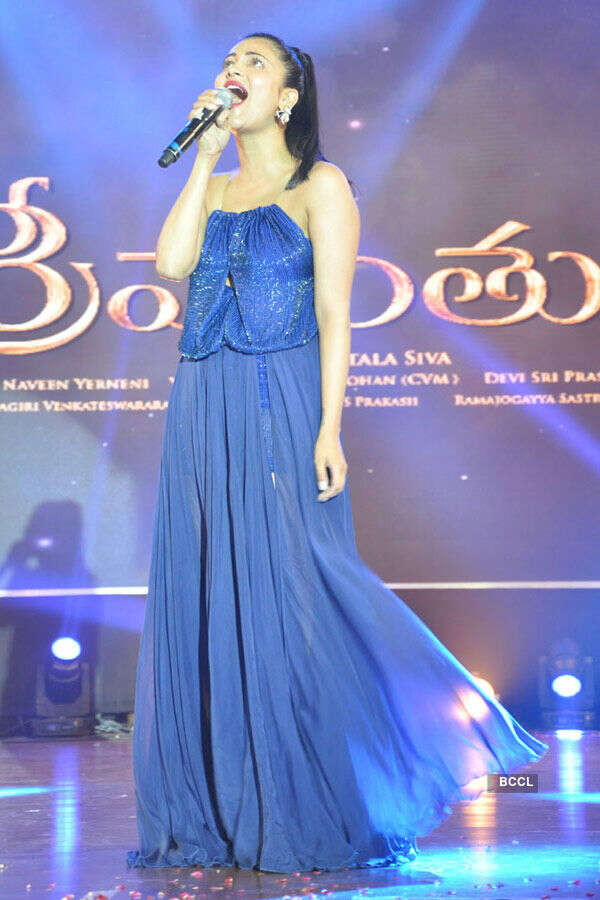 Shruti Haasan croons during the music launch
