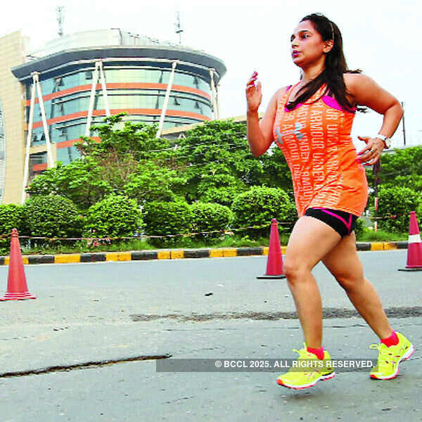 A participant runs during the event