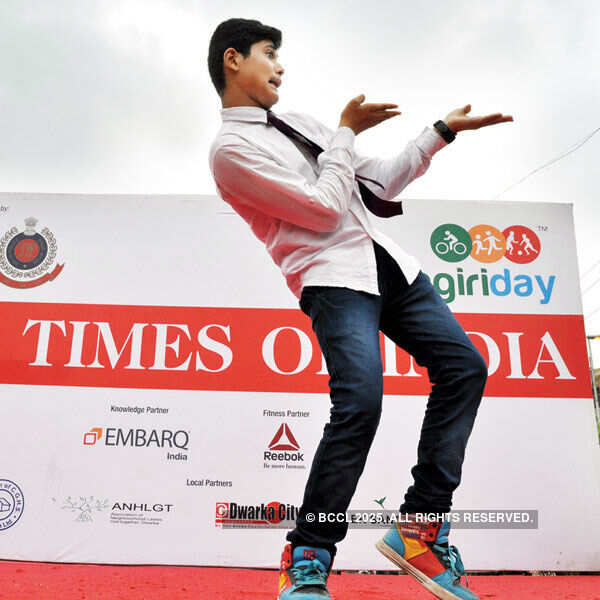 A participant performs on the stage