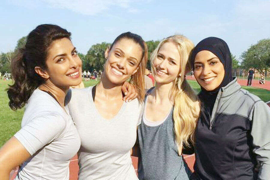 Priyanka Chopra on the sets of American thriller TV series