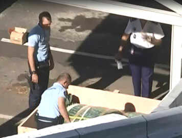 Plane debris packed for transport to France