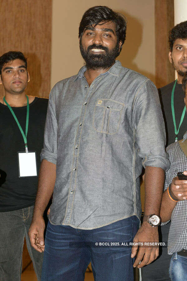 Vijay Sethupathi gets clicked at the audio launch of Tamil movie Puli