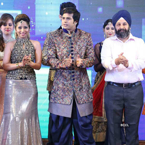 Celebs pose on the stage during "Aakarshan 2015"
