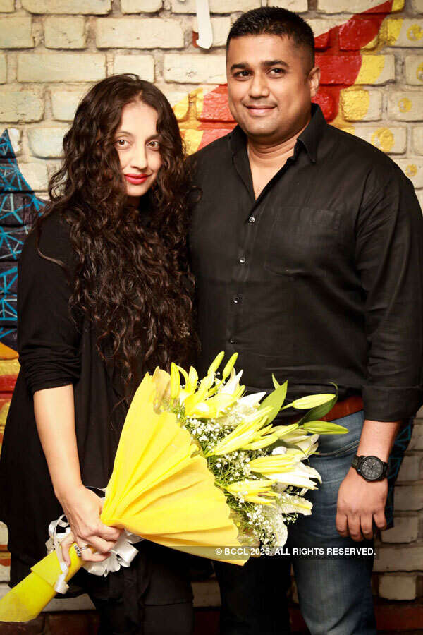 Sangeeta and Akhil during a cocktail party