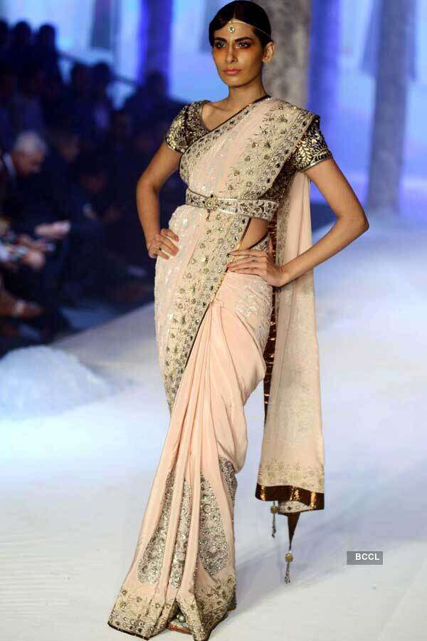 A model walks the ramp for designer JJ Valaya