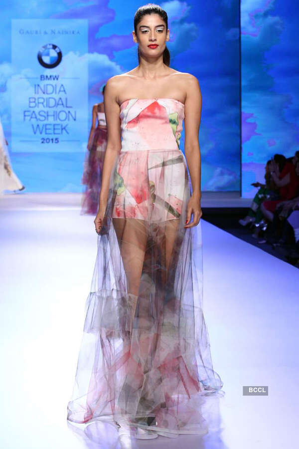 A model walks the ramp