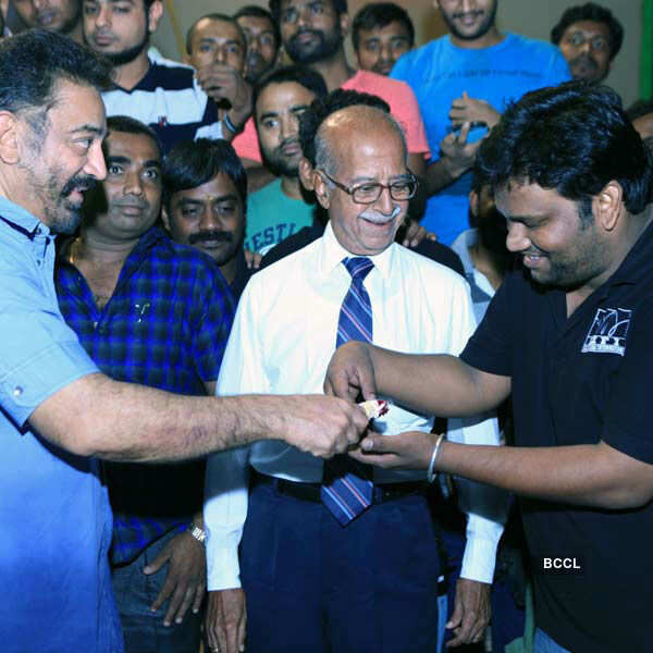 Kamal Haasan during the wrap-up party of Tamil movie