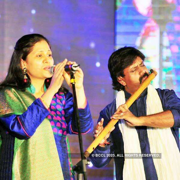 Vidhi with Ajay Prasanna perform during a cultural night
