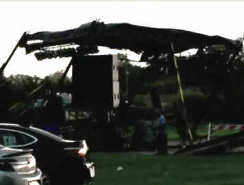 Michigan High Winds Cause Stage Collapse