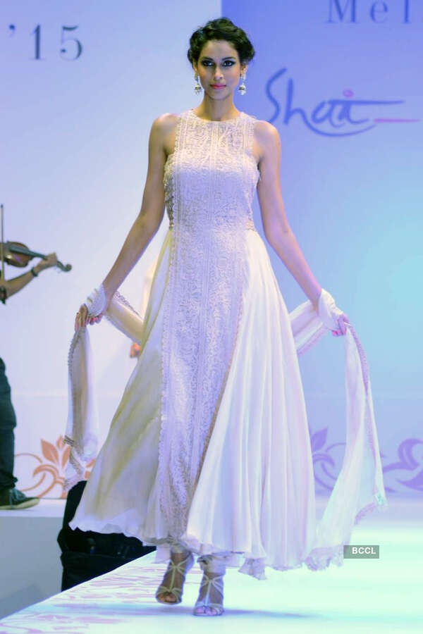 Amruta Patki walks the ramp during Melange 2015