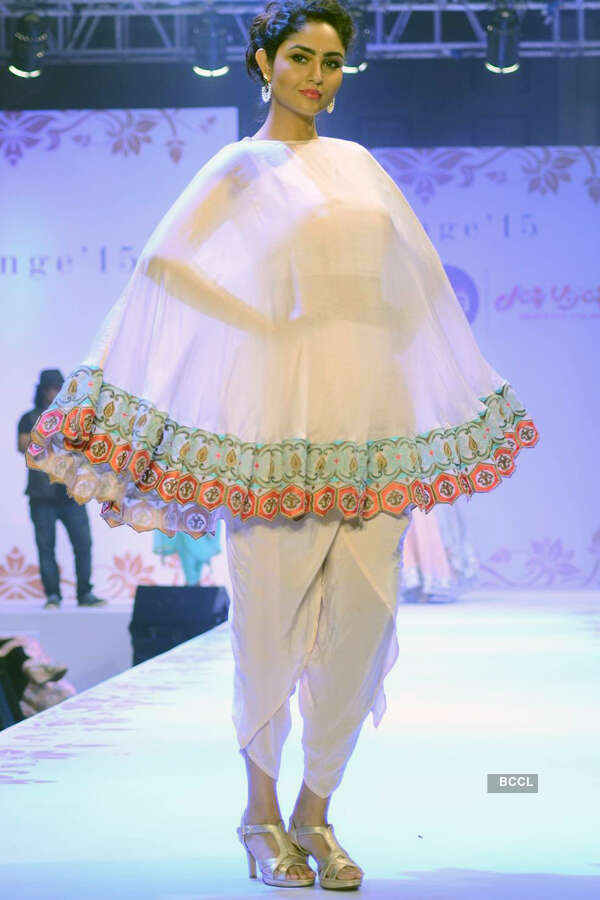 A model walks the ramp during Melange 2015