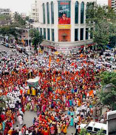 Shiv Sainiks' protest