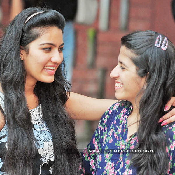 Twisha and Aastha Guliani during the Clean & Clear Delhi Times Fresh Face 2015 auditions