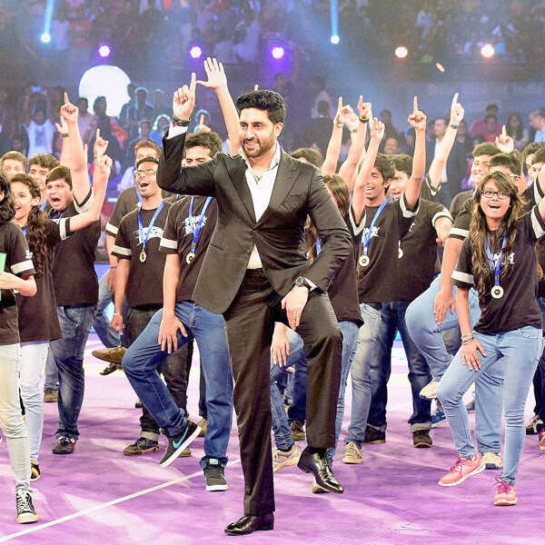 Bollywood actor Abhishek Bachchan performs