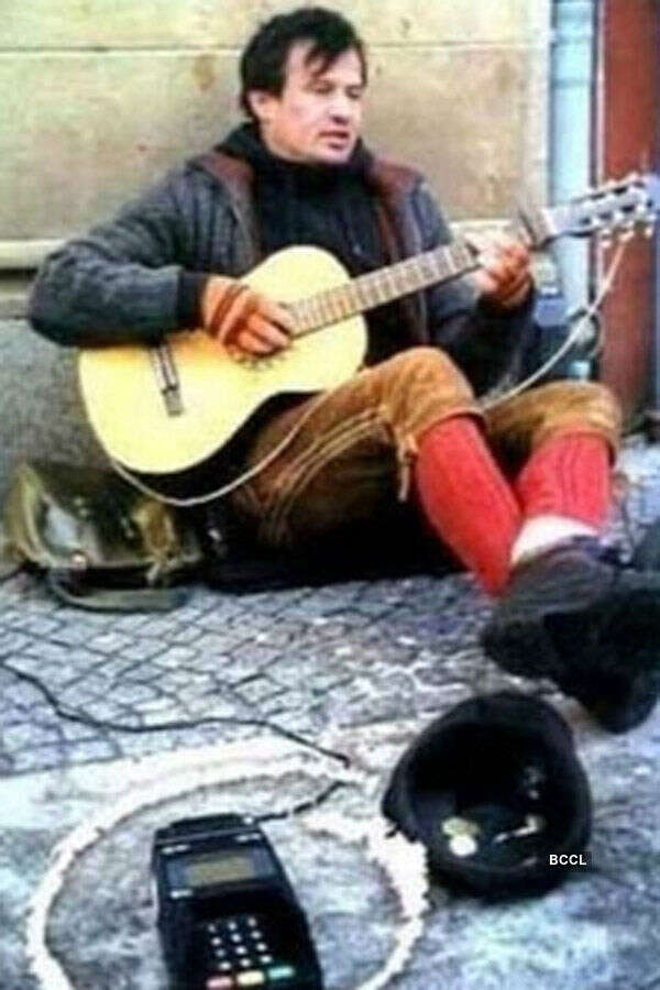 Perhaps, he is begging for money to launch