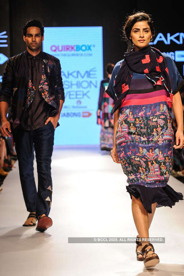 Models showcase a creation