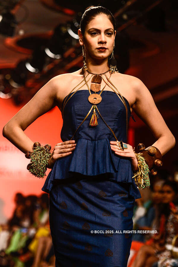 A model walks the ramp