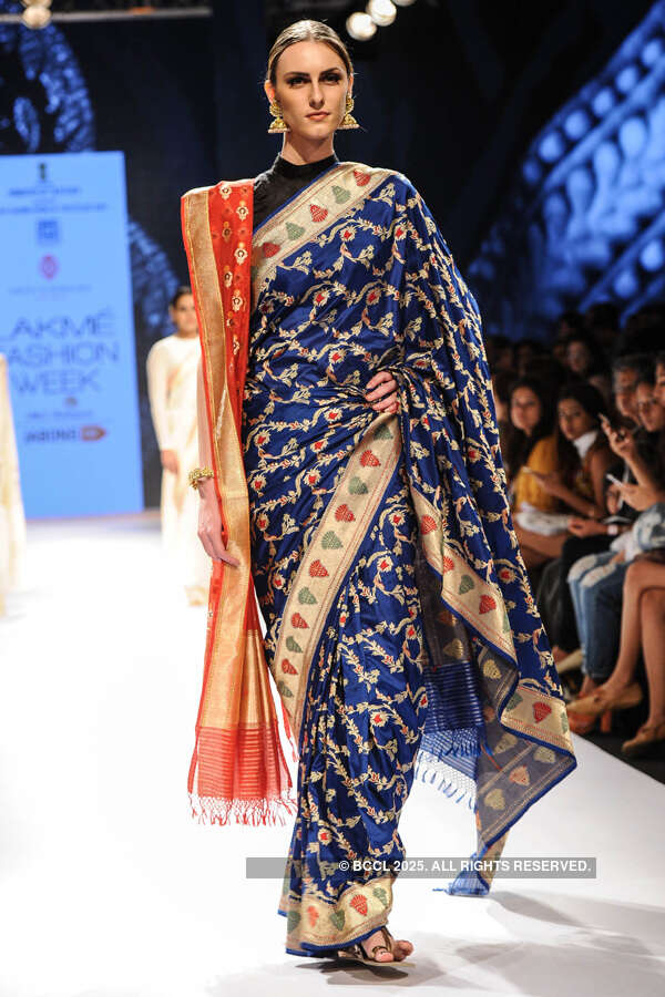 A model walks the ramp