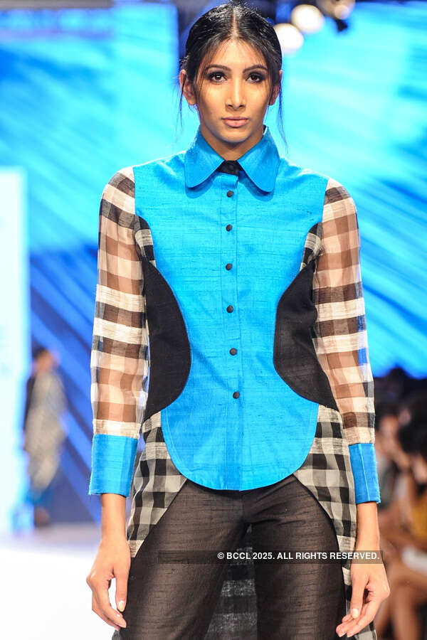 A model walks the ramp