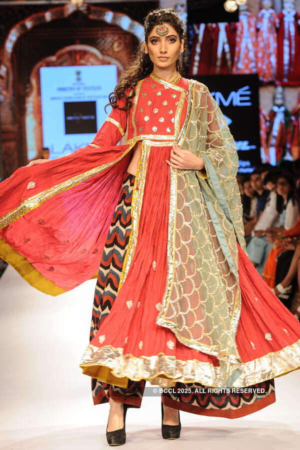 A model walks the ramp