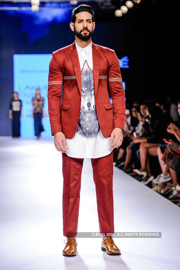 A model walks the ramp