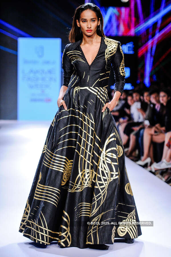 A model walks the ramp