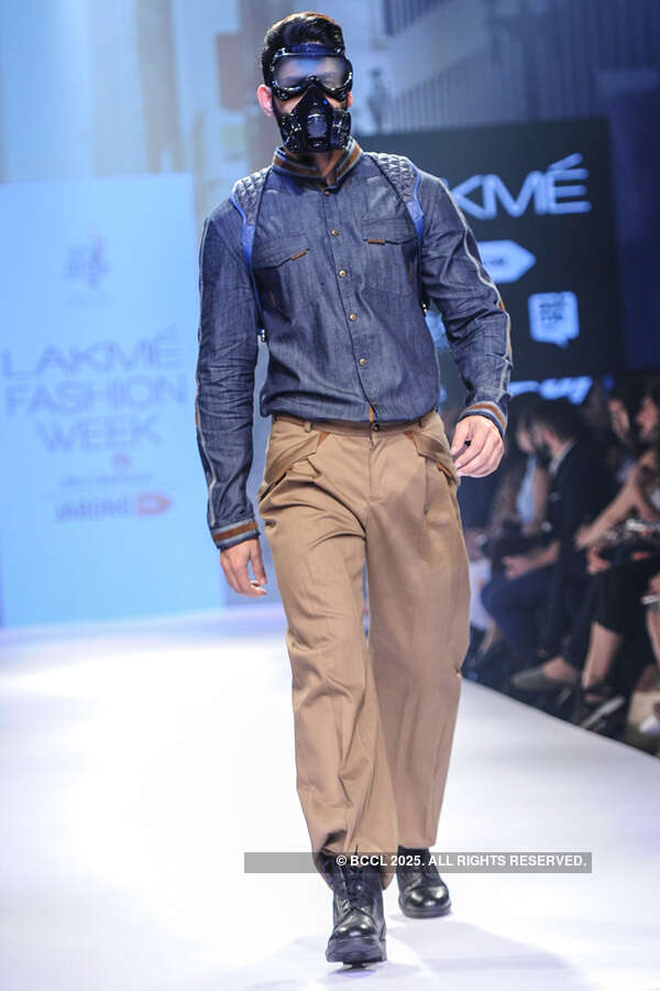 A model walks the ramp